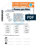 Ficha de Rimas y Poemas para Niños Segundo de Primaria