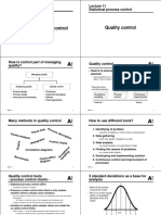 Statistical process control charts for quality management