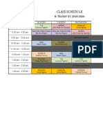 Class Schedule for 8-Talisay SY 2019-2020