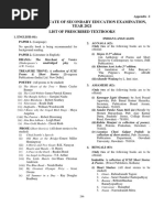 ICSE Appendix I - List of Prescribed Books