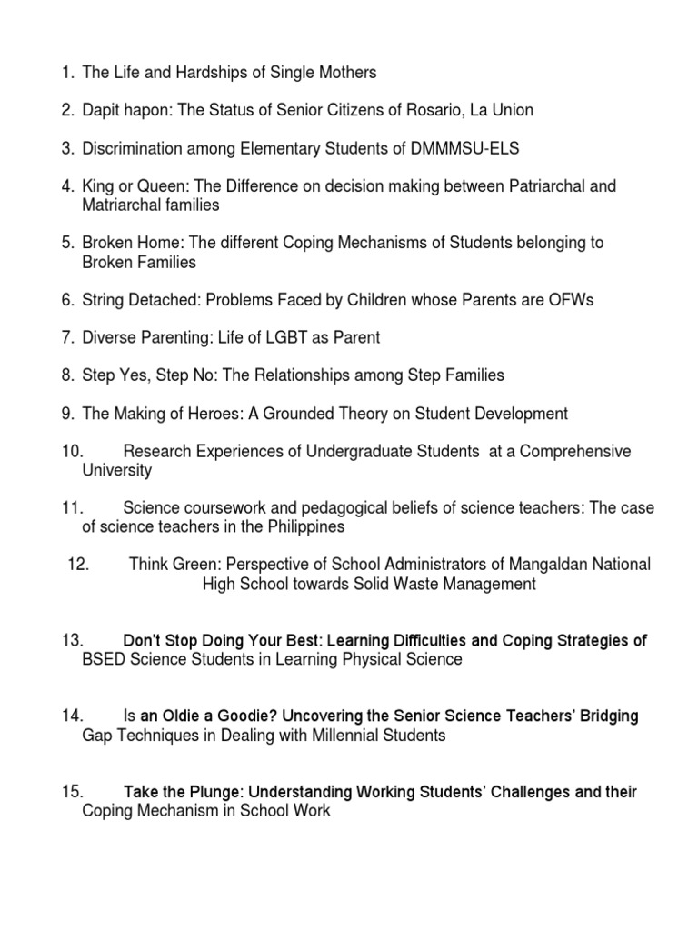 qualitative research title example for students