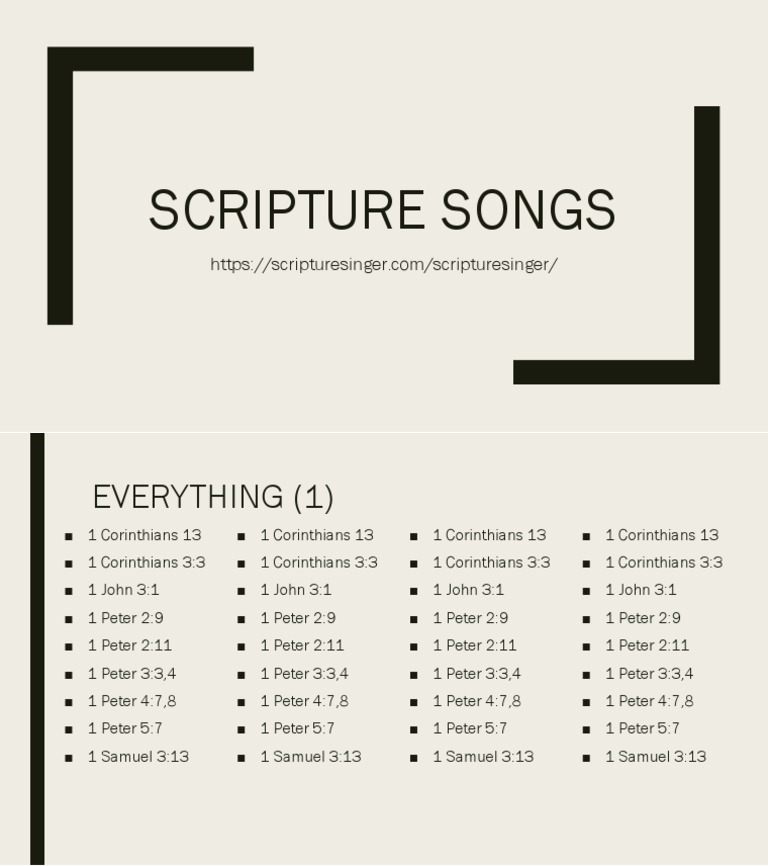 Scripture Songs for Instagram | PDF | Sports & Recreation | Religion ...