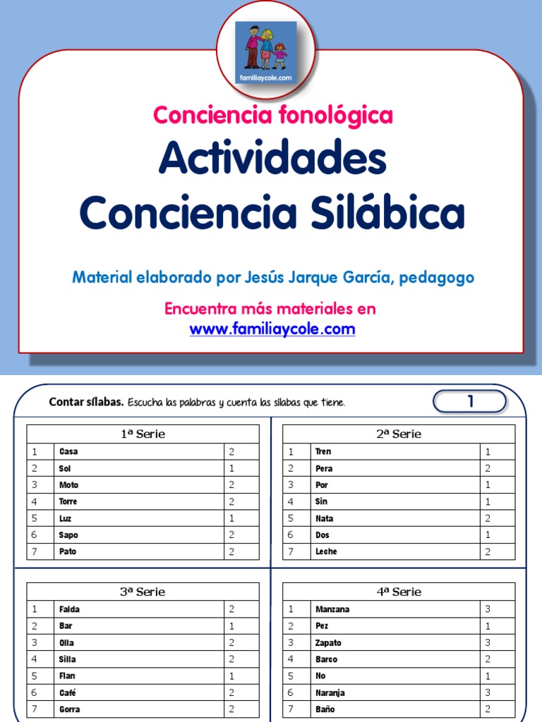 Actividades Conciencia Silabica PDF | PDF | Fonología