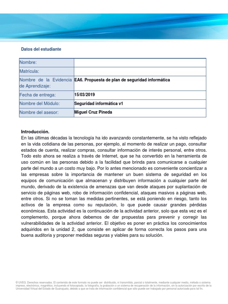 Plan de Seguridad Informatica | PDF | Contraseña | La seguridad informática