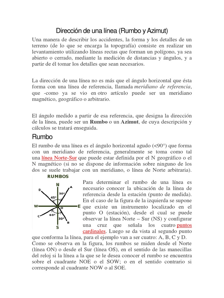 Azimut y Contra Azimut, Rumbo y Contrarumbo PDF | PDF | Azimut | Geografía
