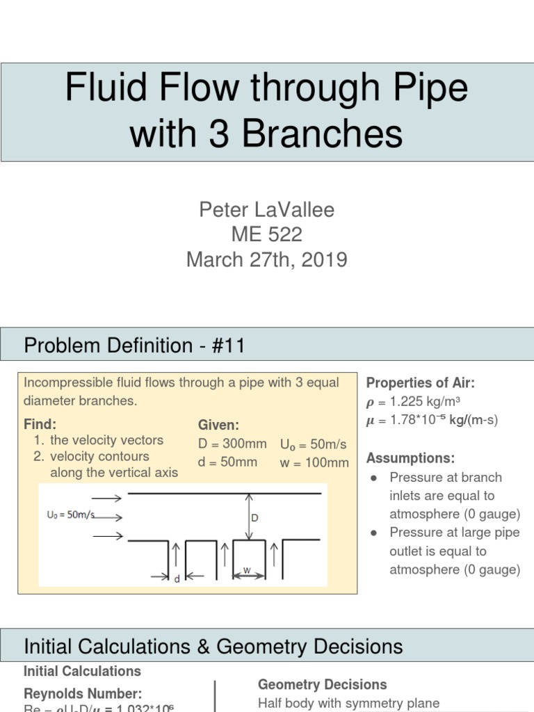 Fluid Flow Analysis in Branched Pipe | PDF | Boundary Layer | Fluid ...