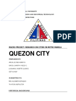 Quezon City: Macro-Project: Research On Cities in Metro Manila