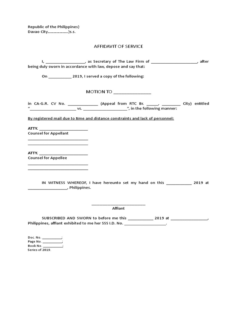 Affidavit of Service | PDF