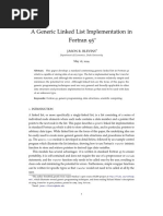 A Generic Linked List Implementation in Fortran 95: Jason R. Blevins