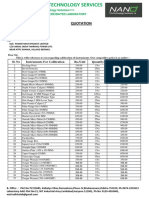 Nano Technology Services Calibration Quote