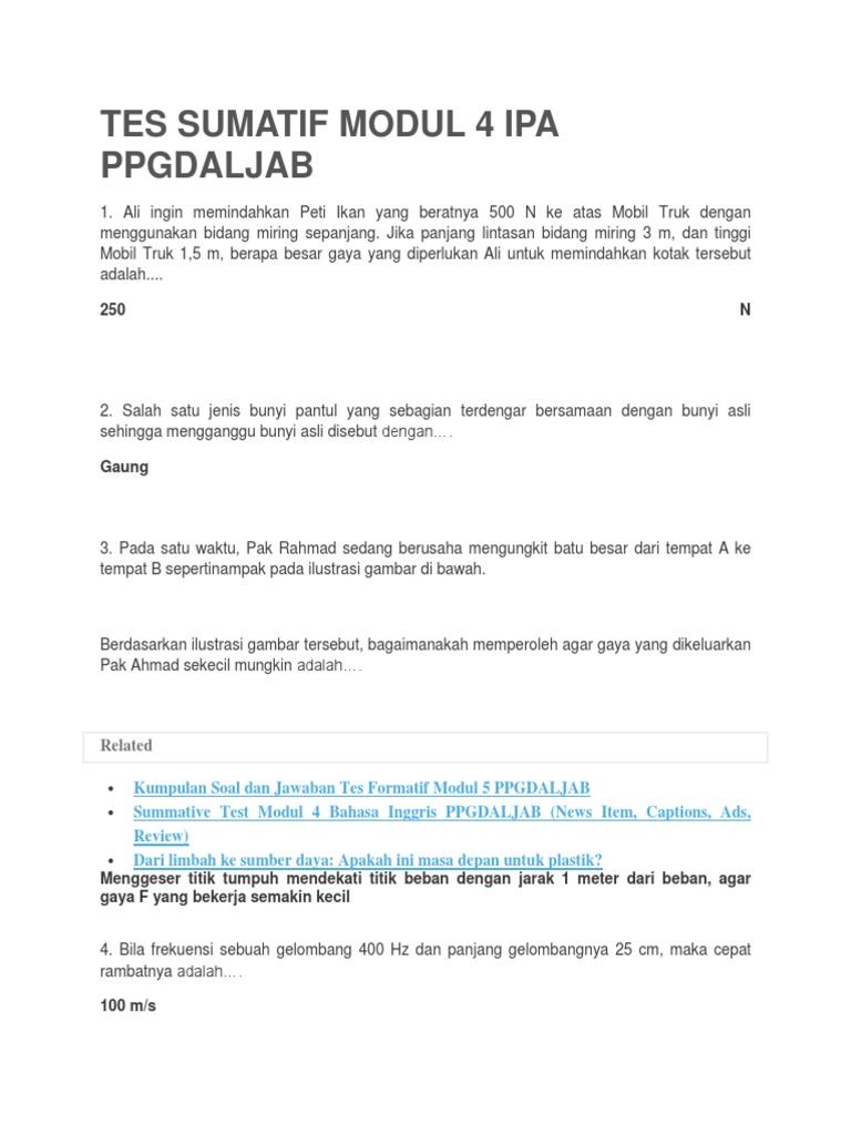 Tes Sumatif Modul 4 Ipa Ppgdaljab