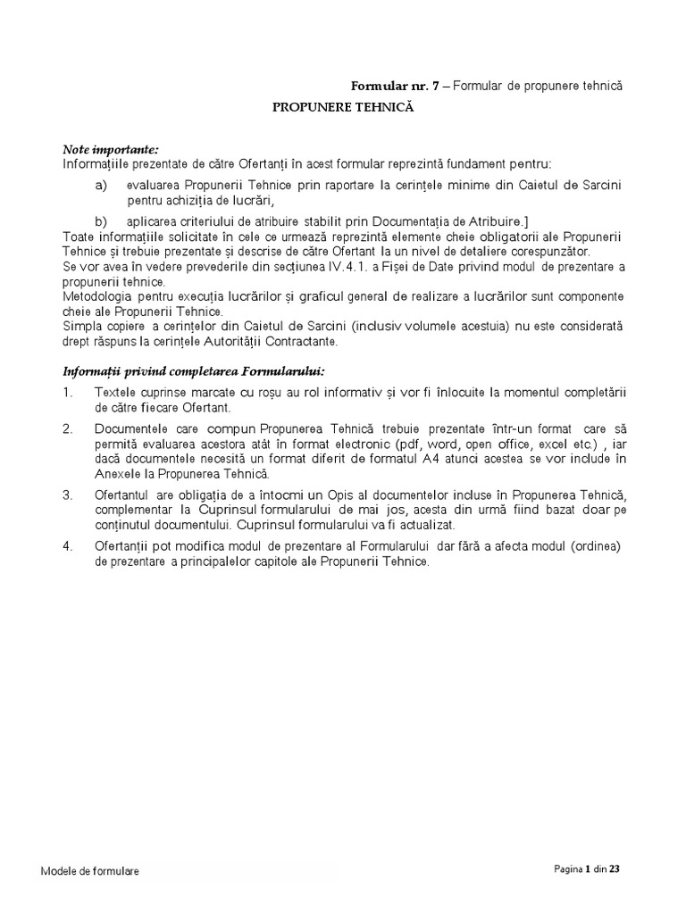 Modele de Formulare | PDF