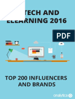 Onalytica Edtech and Elearning 2016 Top 100 Influencers and Brands