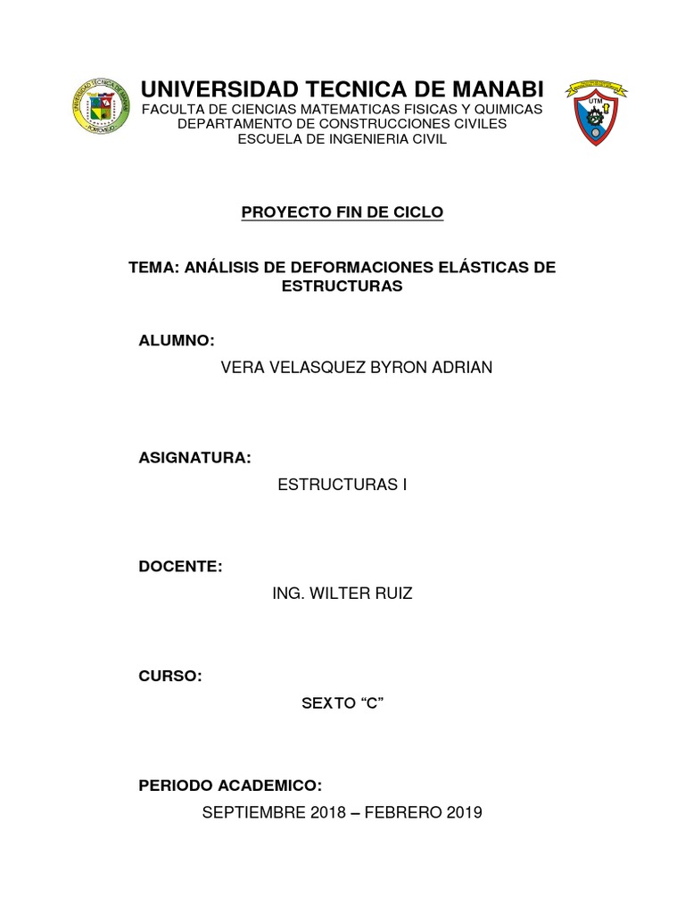 Proyecto Final Estructuras | PDF | Deformación (Mecánica) | Elasticidad ...