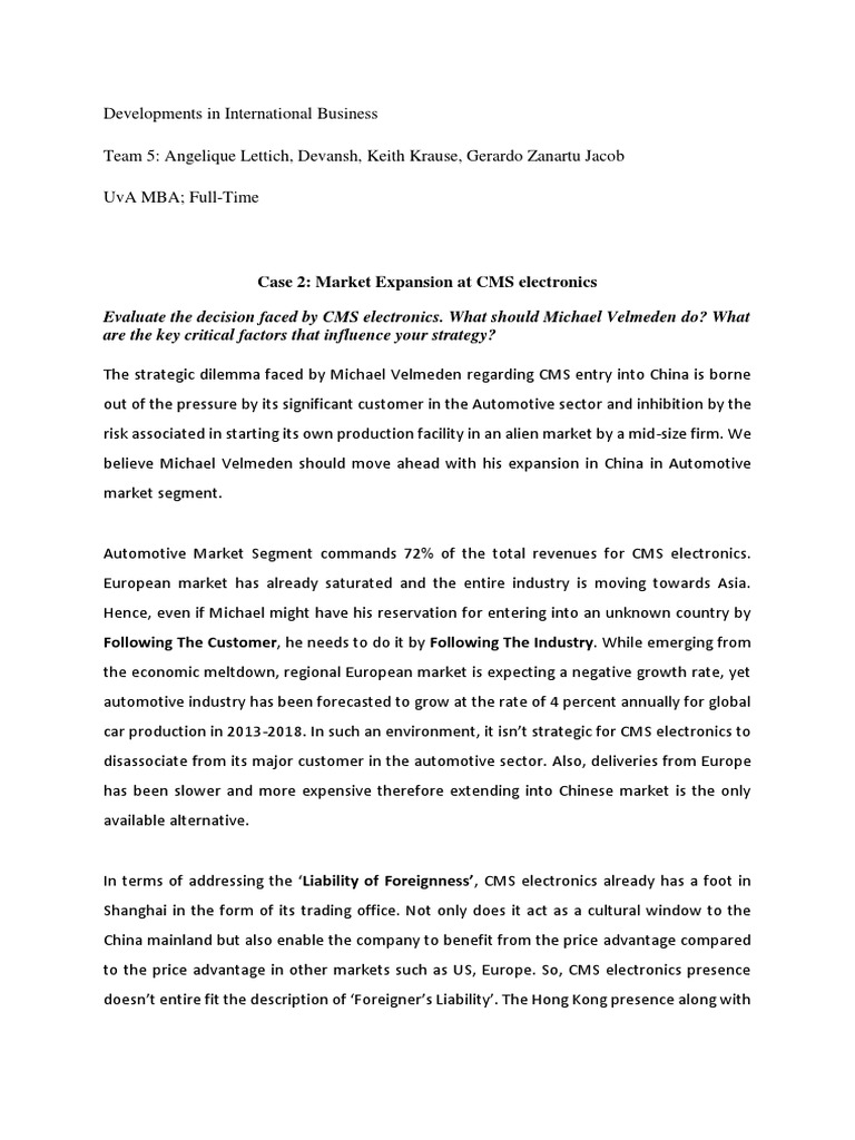 CMS Developments in International Business PDF International