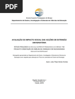 AVALIAÇÃO DO IMPACTO SOCIAL DAS ACÇÕES DE EXTENSÃO UNIVERSITÁRIA