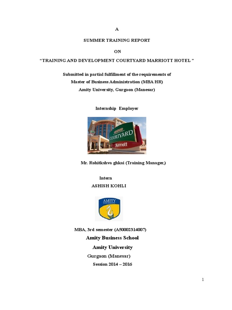 Training Development at Courtyard Marriott | PDF | Tourism | Human ...