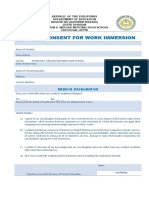 Parent Consent For Work Immersion: Medical Background