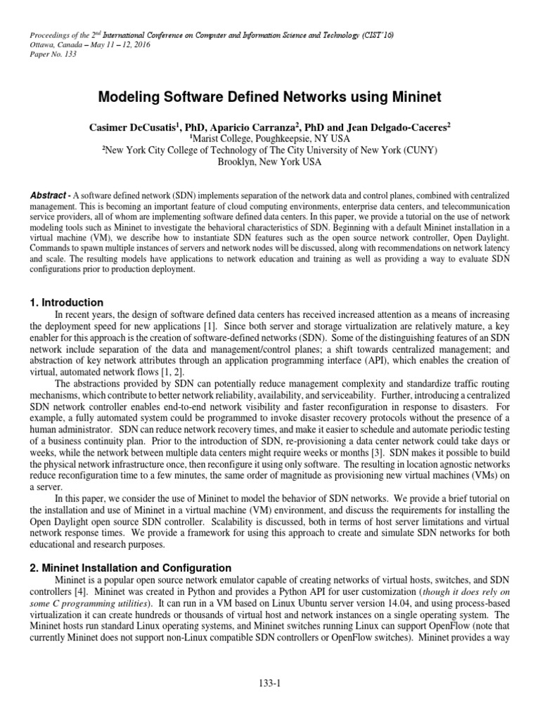 Modeling Software Defined Networks Using Mininet | PDF | Virtual ...