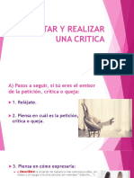 Aceptar y Realizar Una Critica