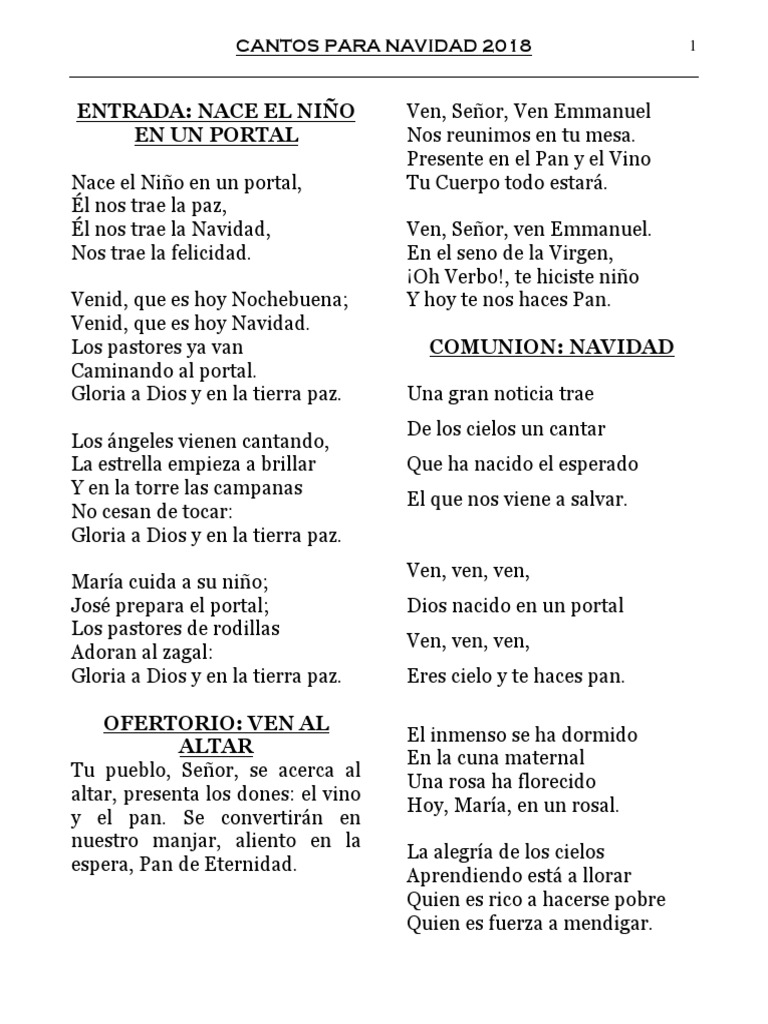 Cantos y Villancicos para Navidad | PDF | Navidad | María, madre de Jesús