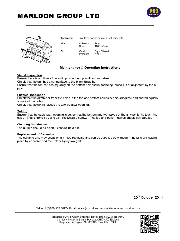 marldon-group-ltd-maintenance-operating-instructions-pdf