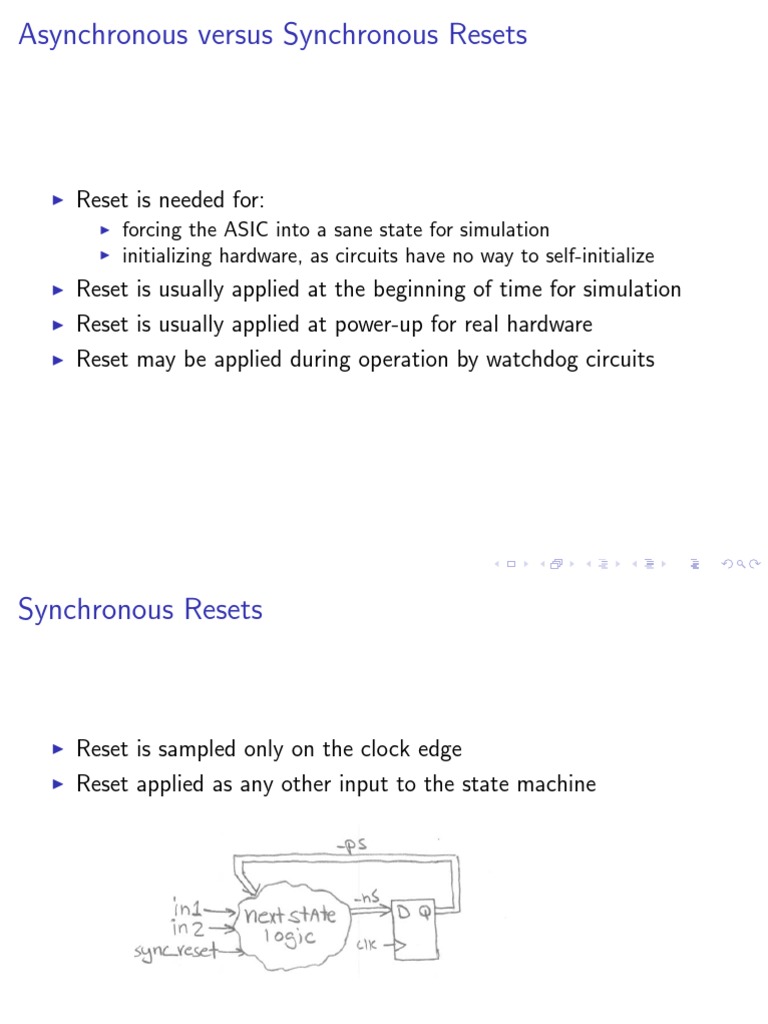 Asynchronous vs Synchronous Resets | PDF | Field Programmable Gate ...