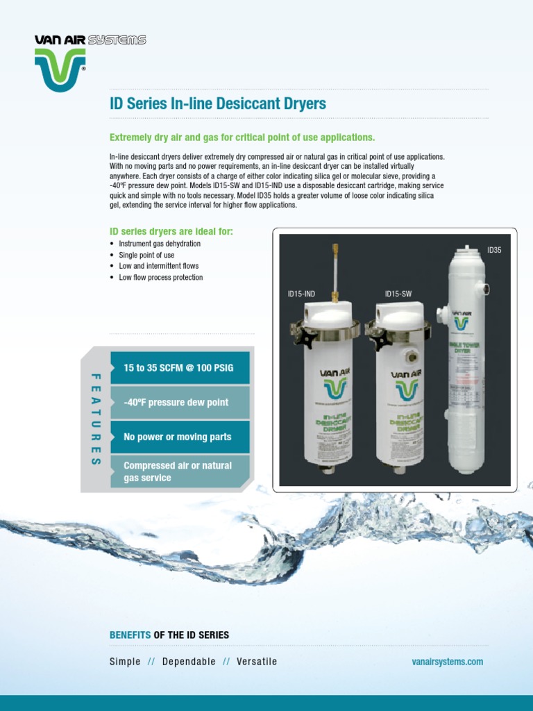In Line Desiccant Dryers PDF Clothes Dryer Gases