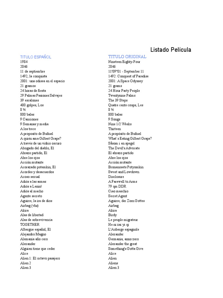 Lista DVD Septimo Arte PDF Ocio