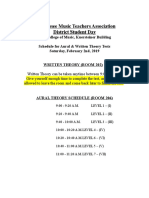 DSD Aural Written Theory Schedule and Student Parent Letter