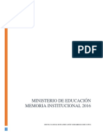 2016 Memoria Institucional Ministerio de Educación