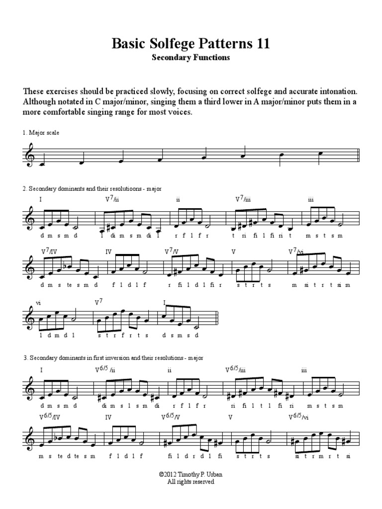 Basic Solfege Patterns 11 PDF Chord (Music) Musicology
