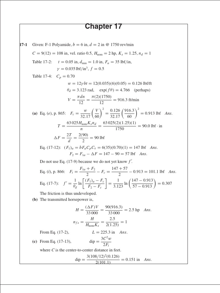 Mechanical Belt Design Calculations | PDF | Belt (Mechanical ...