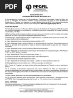 PPGFIL Edital 006 Turma 2018