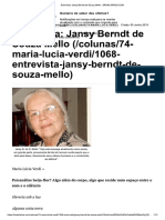 Entrevista Jansy Berndt de Souza Mello - BRASILIÁRIOS