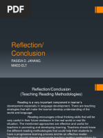 Reflection/ Conclusion: Rasida D. Janang Maed-Elt