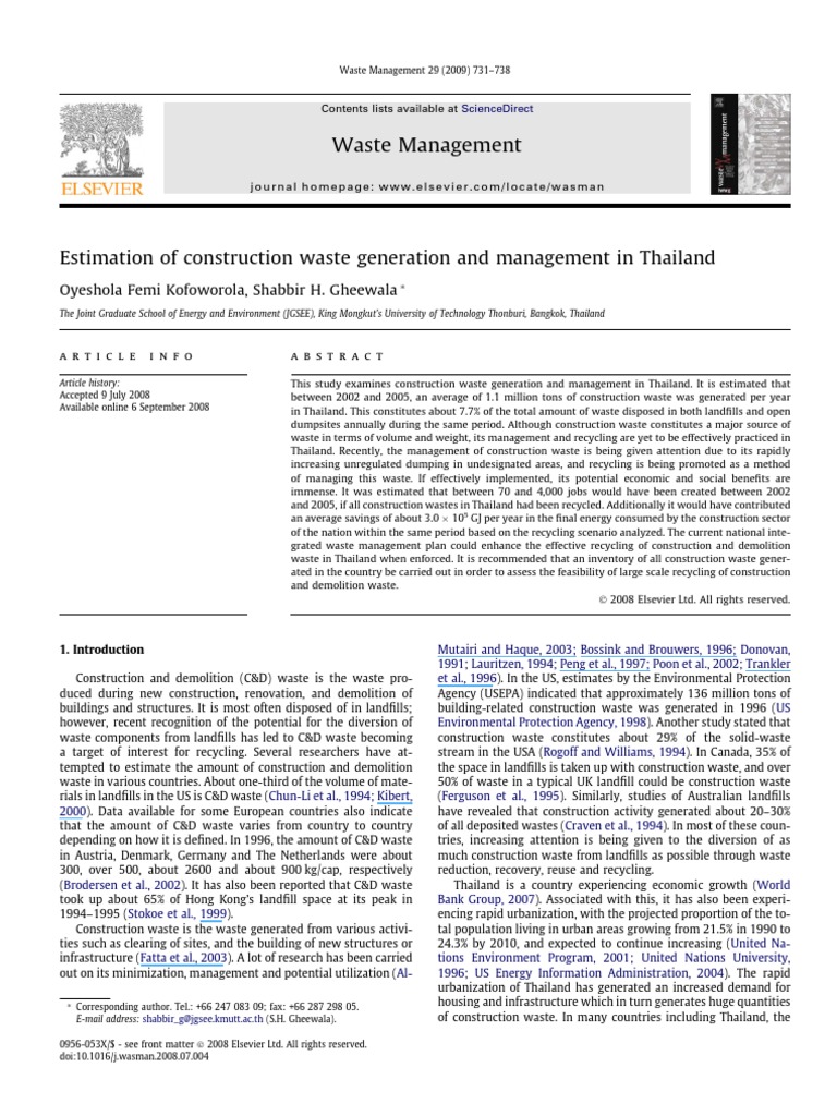 Thailand's Construction Waste Challenge | PDF | Waste Management ...