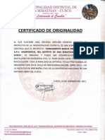 Certificado de Originalidad Del Poyecto