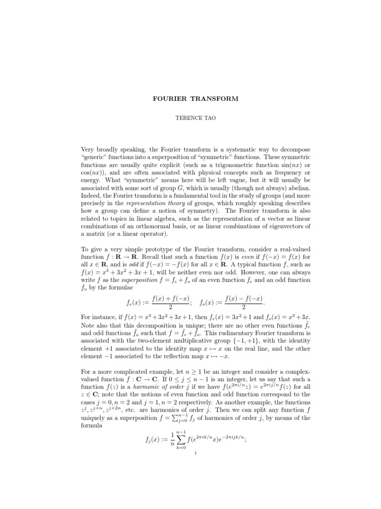 Fourier | PDF | Fourier Transform | Fourier Series