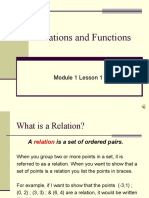 Relations and Functions: Module 1 Lesson 1