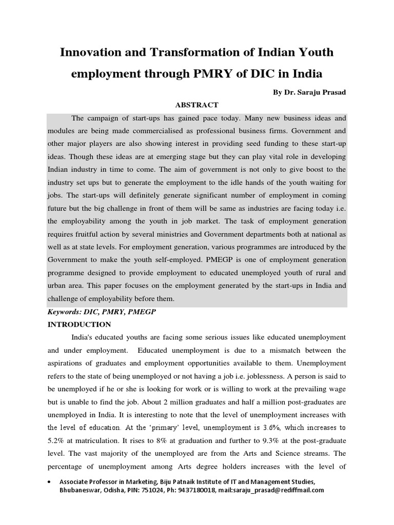 research paper of unemployment