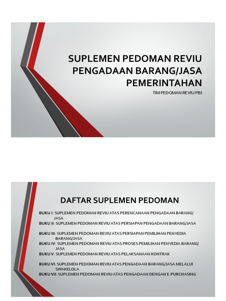 Rencana Pedoman PBJ 2019 | PDF