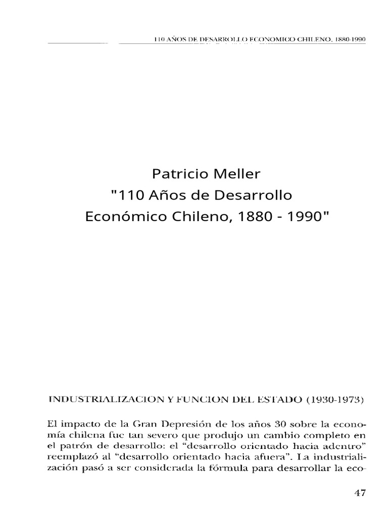 Capitulo - 01 Patricio Meller-Modelo ISI | PDF | Gran depresion | Chile
