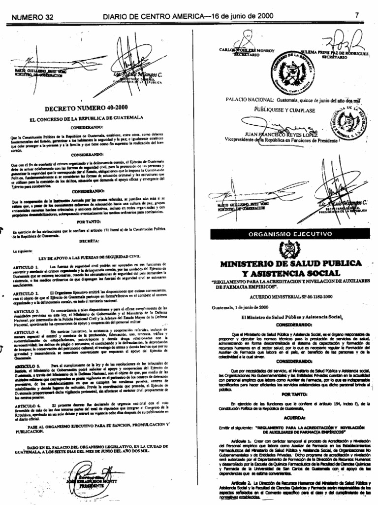 Decreto Legislativo 40-2000 | PDF