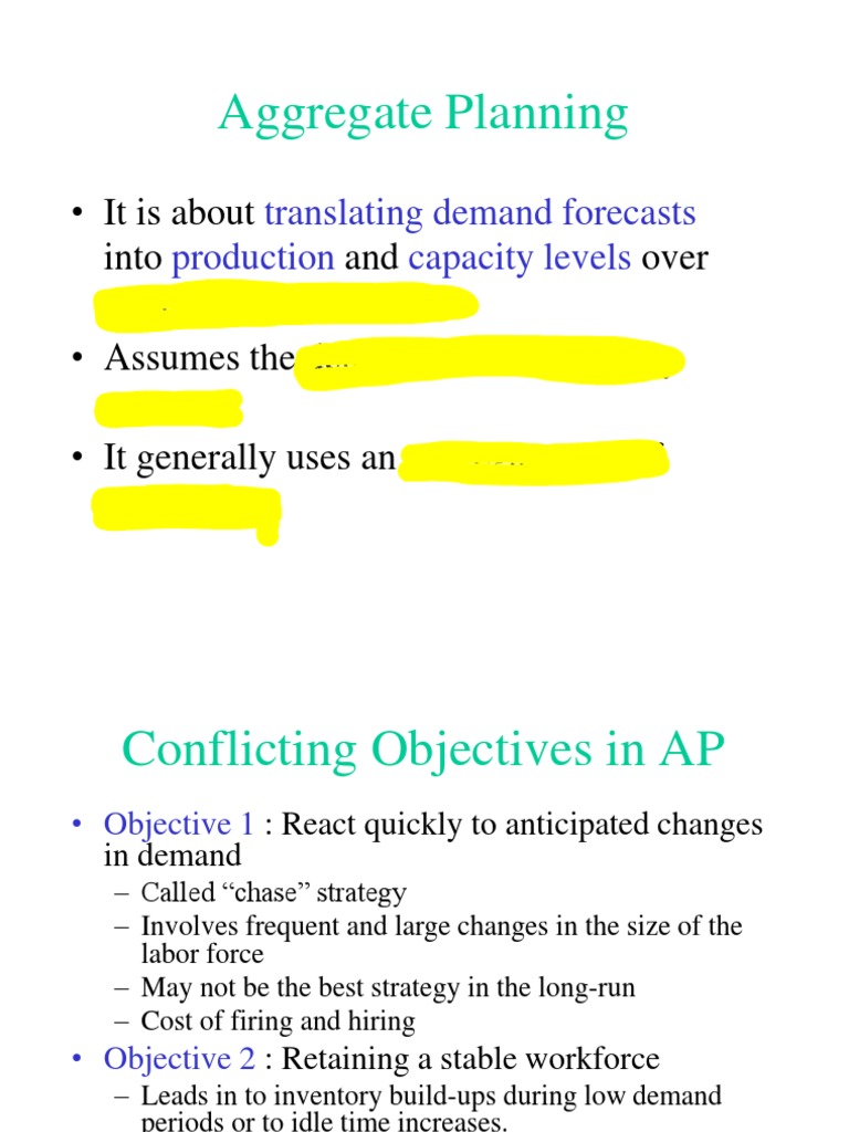 Aggregate Planning Inventory Labour Economics