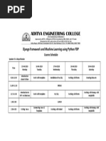 Django Framework and Machine Learning Using Python FDP: Course Schedule