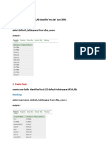 Create Tablespace MCALAB Datafile 'MC - Dat' Size 30M : Checking