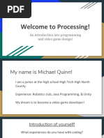 Welcome To Processing 2019 An Introduction Into Programming - Michael Q