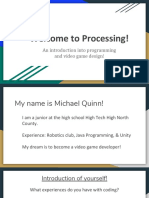Welcome To Processing 2019 An Introduction Into Programming - Michael Q