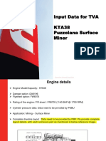 Input Data For TVA KTA38 Puzzolana Surface Miner: Cummins Internal Use Only